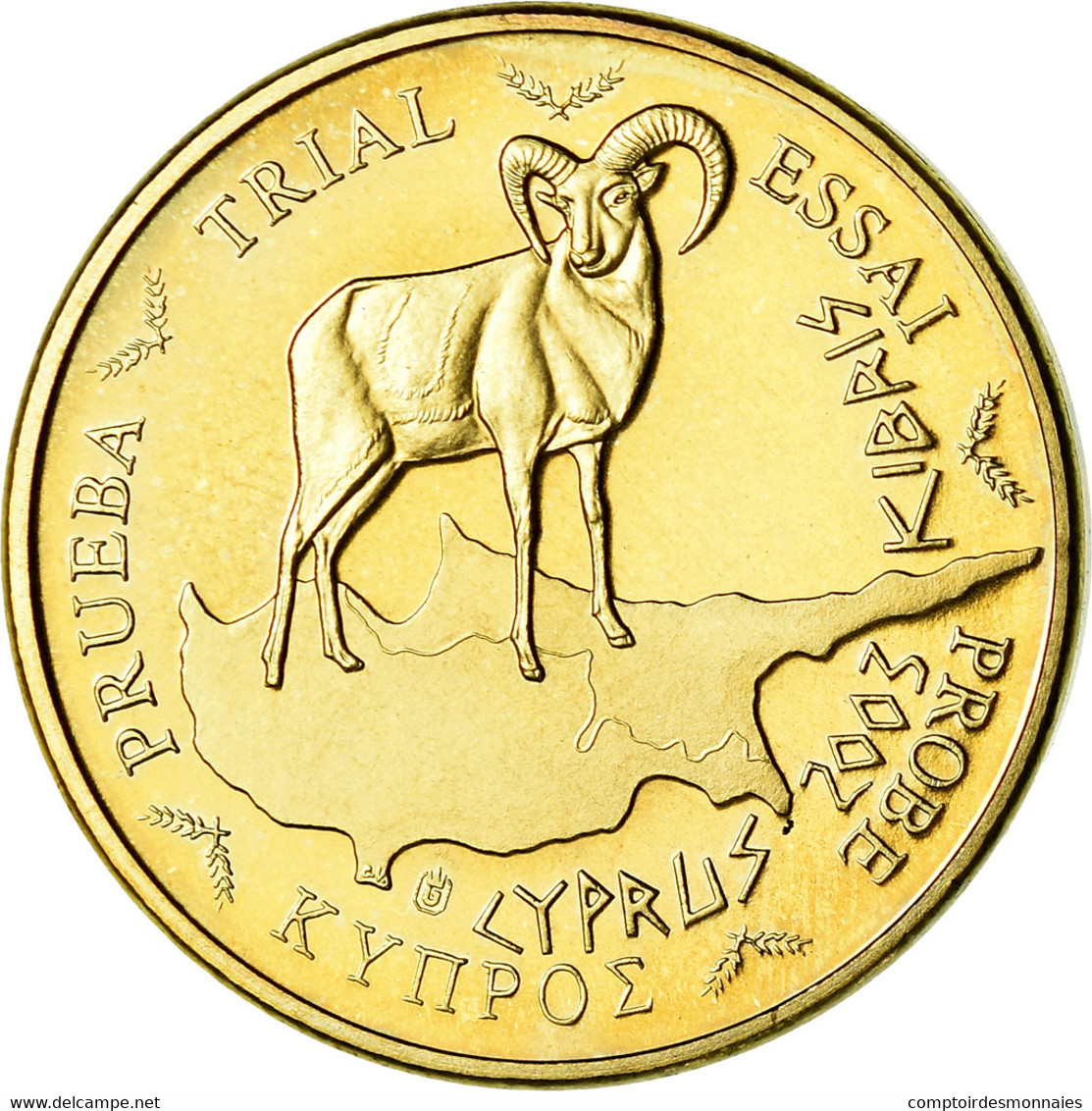 Chypre, 20 Euro Cent, 2003, Unofficial Private Coin, SPL, Laiton - Privéproeven