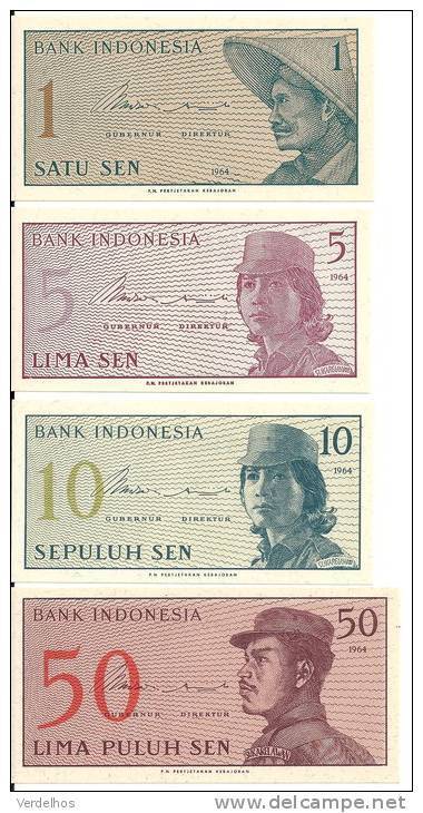 INDONESIE 1-5-10-50 SEN 1964 UNC P 90-91-92-94 - Indonesien