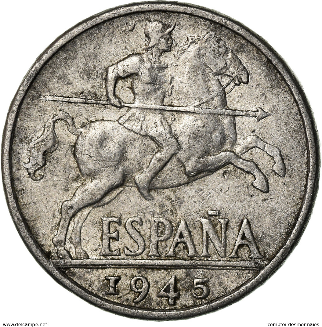 Monnaie, Espagne, 10 Centimos, 1945, Madrid, TB+, Aluminium, KM:766 - 10 Céntimos