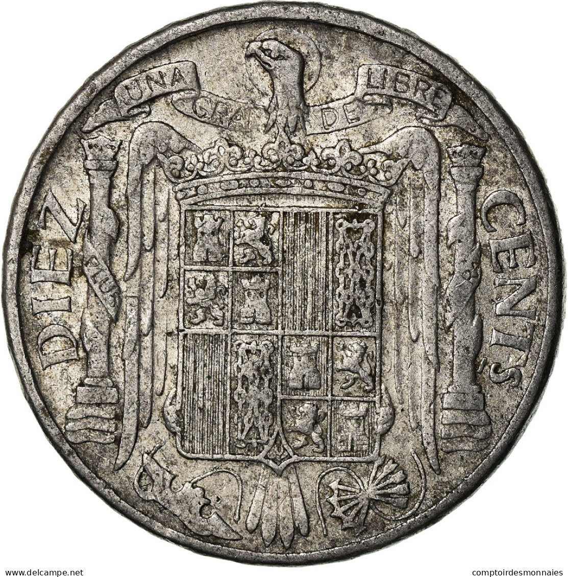 Monnaie, Espagne, 10 Centimos, 1945, Madrid, TB+, Aluminium, KM:766 - 10 Centimos