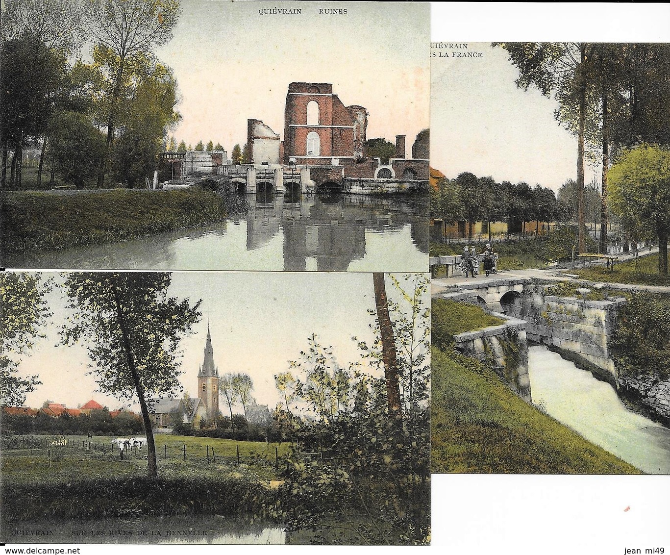 BELGIQUE - QUIEVRAIN - Lot De 3 Cartes - Vers La France - Ruines - Sur Les Rives De La Hennelle - Quiévrain