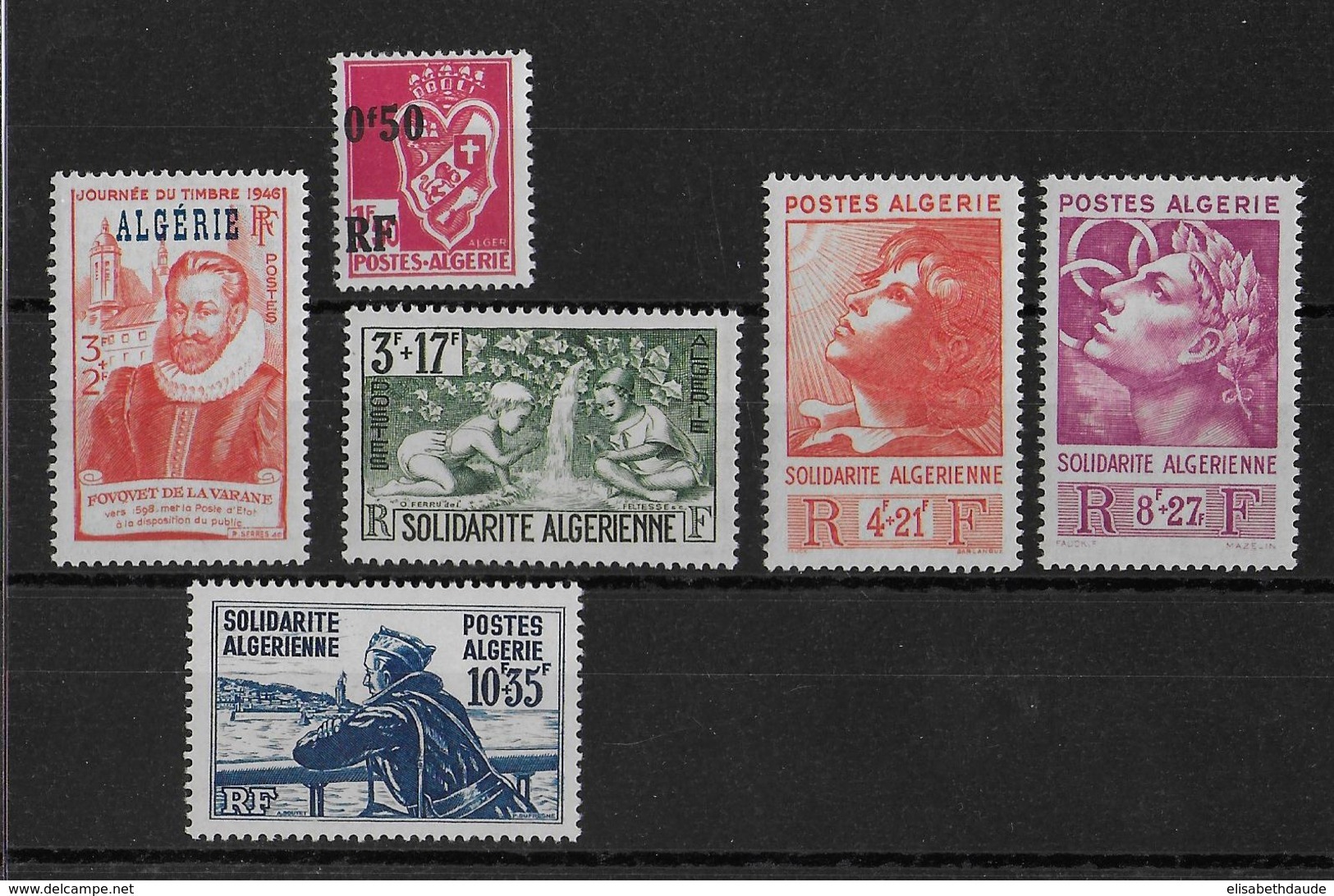 ALGERIE - ANNEE 1946 COMPLETE * MLH - CHARNIERES LEGERES - COTE = 17.5 EUR. - - Annate Complete