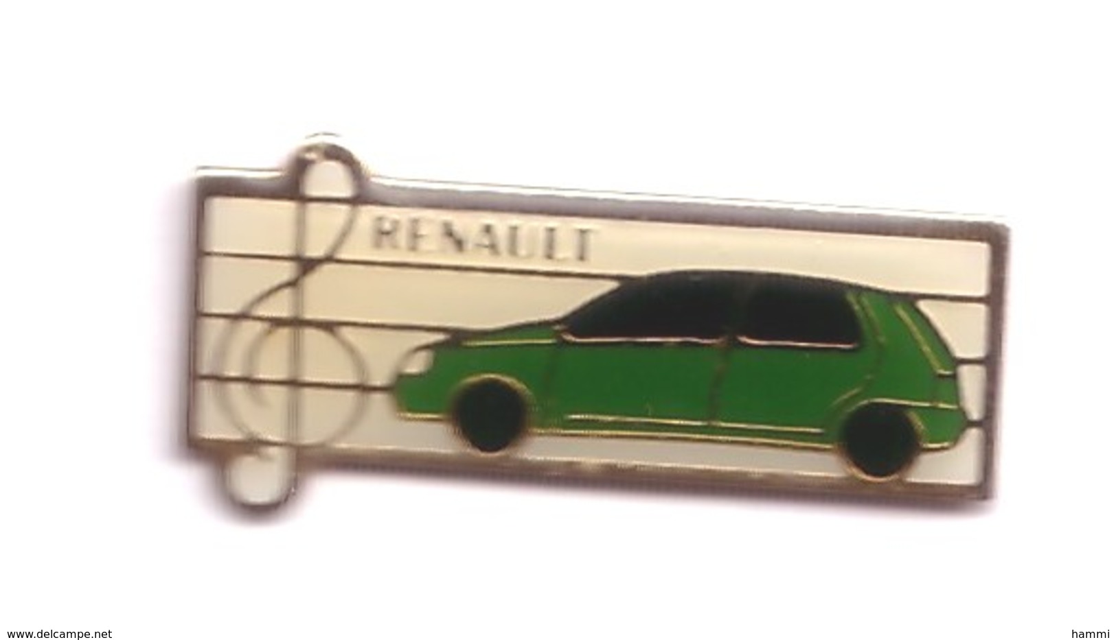 T184 Pin's Renault Clio VERTE  Clé Musique Achat Immédiat - Renault