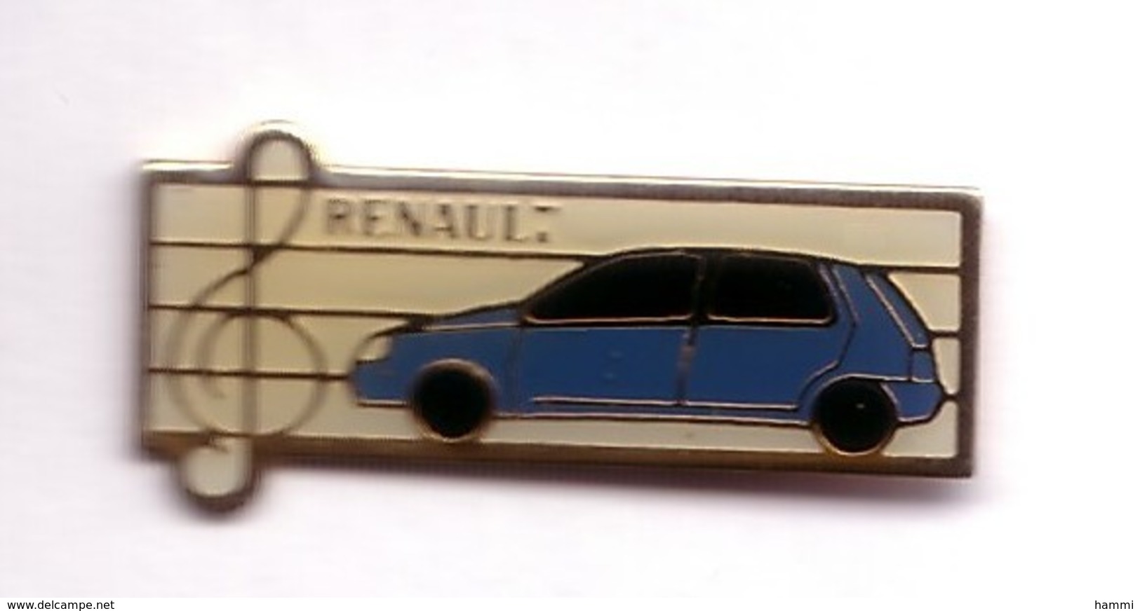 T209 Pin's Renault Clio BLEUE  Clé Musique Achat Immédiat - Renault