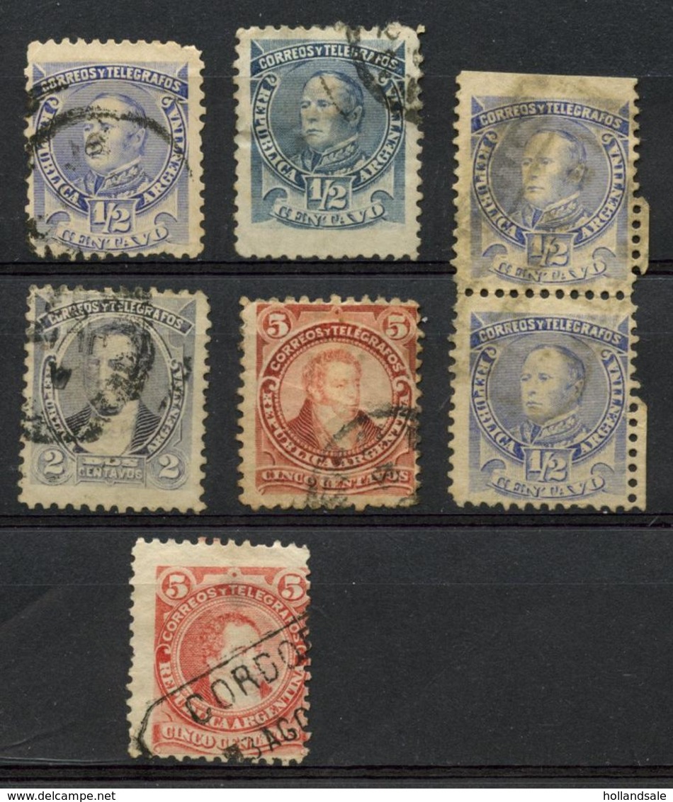 Seven (7) Telegraph Stamps. All Used. (h-010) - Telegraphenmarken