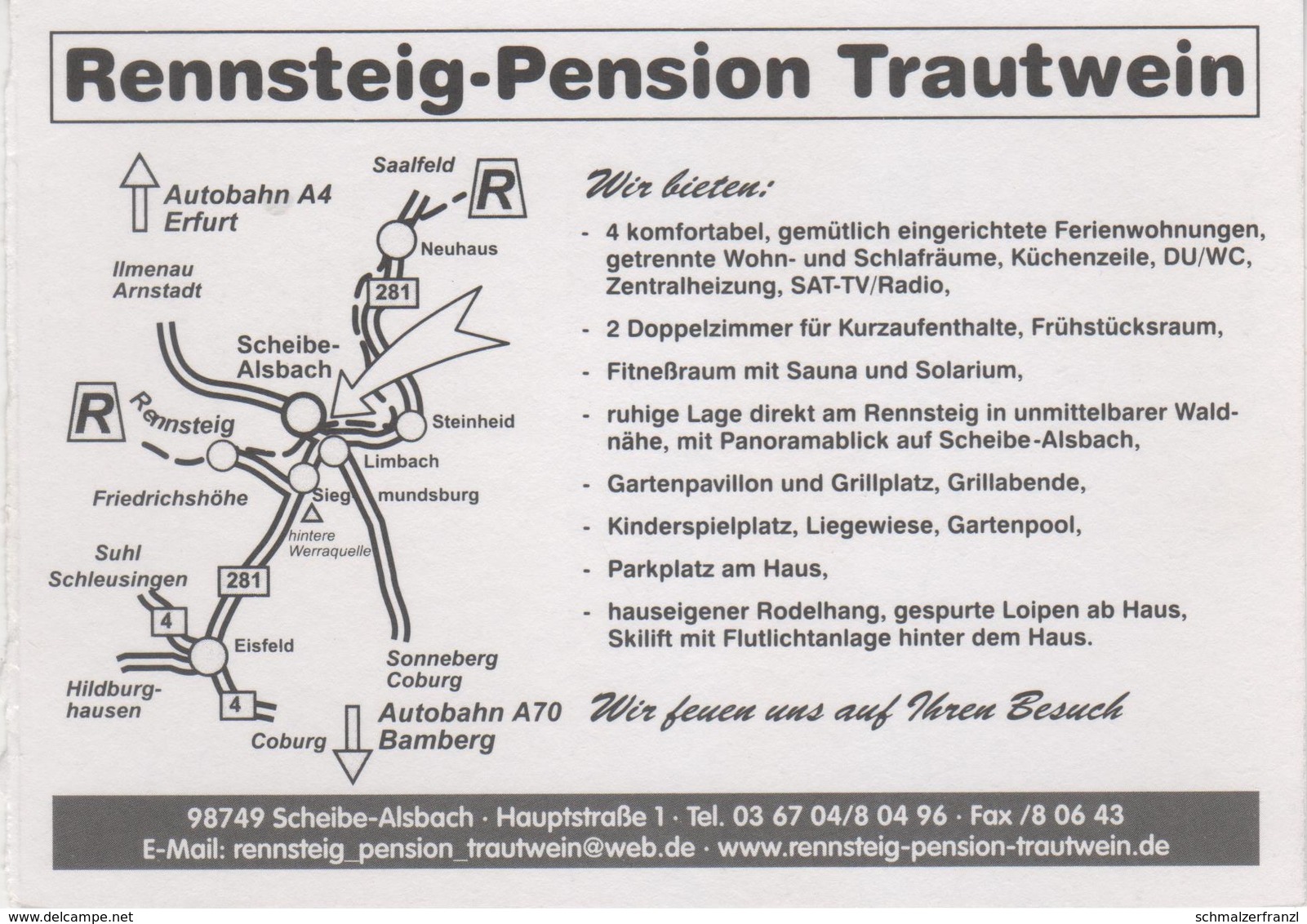 AK Scheibe Alsbach Rennsteig Pension Trautwein A Limbach Siegmundsburg Steinheid Lauscha Masserberg Neuhaus Am Rennweg - Neuhaus