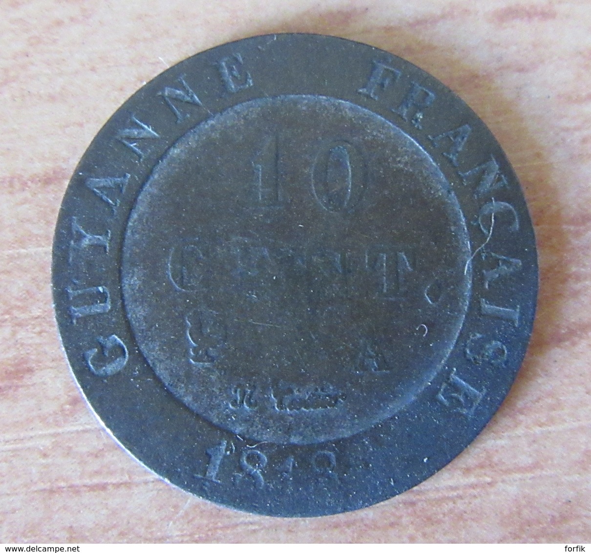 France - Colonie Guyane Française - Monnaie 10 Centimes Louis XVIII 1818 A - Billon - Other & Unclassified