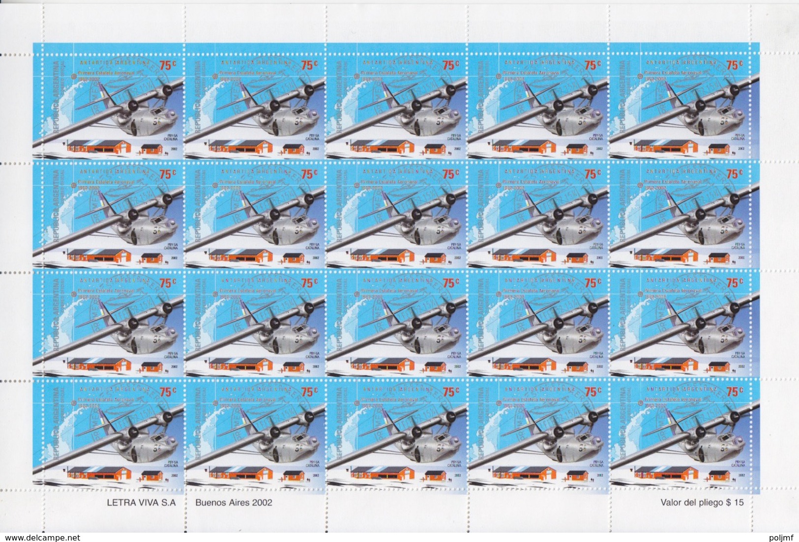 Argentine, Feuilles Complètes De 20 TP Des N° 2291, 2292 (50 Ans De La Base Esperanza), Neuf ** - Unused Stamps