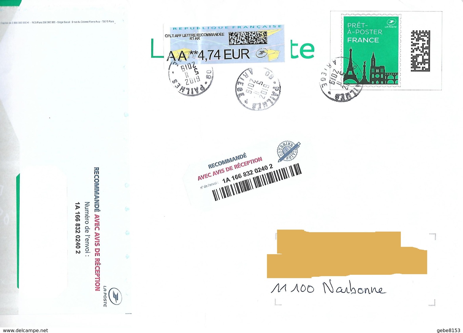 Cachet Manuel Pailhes Ariège Sur Prétimbré 100 Gr Vignette Lisa LR R1 AR - Handstempels