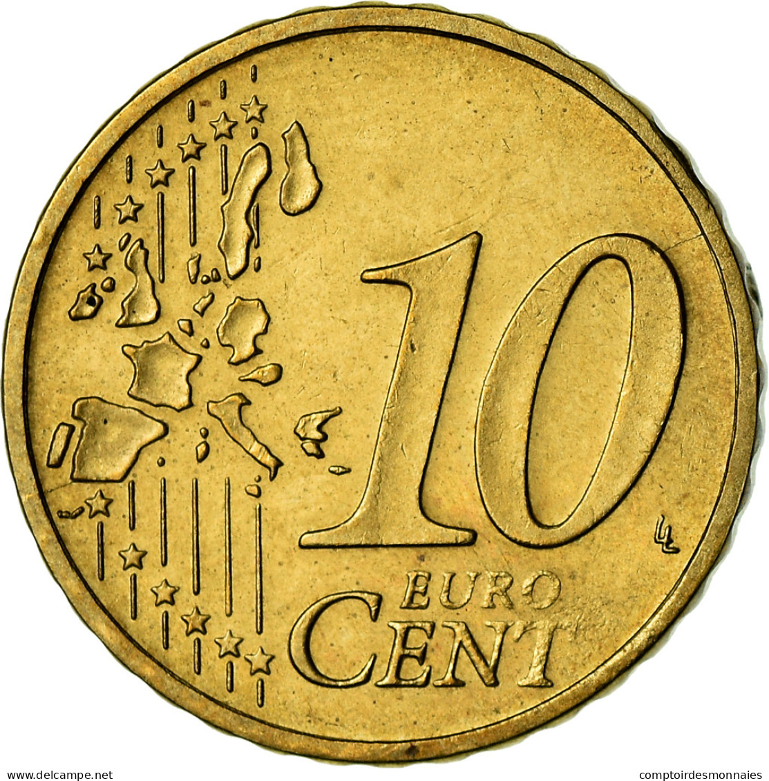 Allemagne, 10 Euro Cent, 2002, Error Shattered Die And Collar Cud, SUP - Errors And Oddities