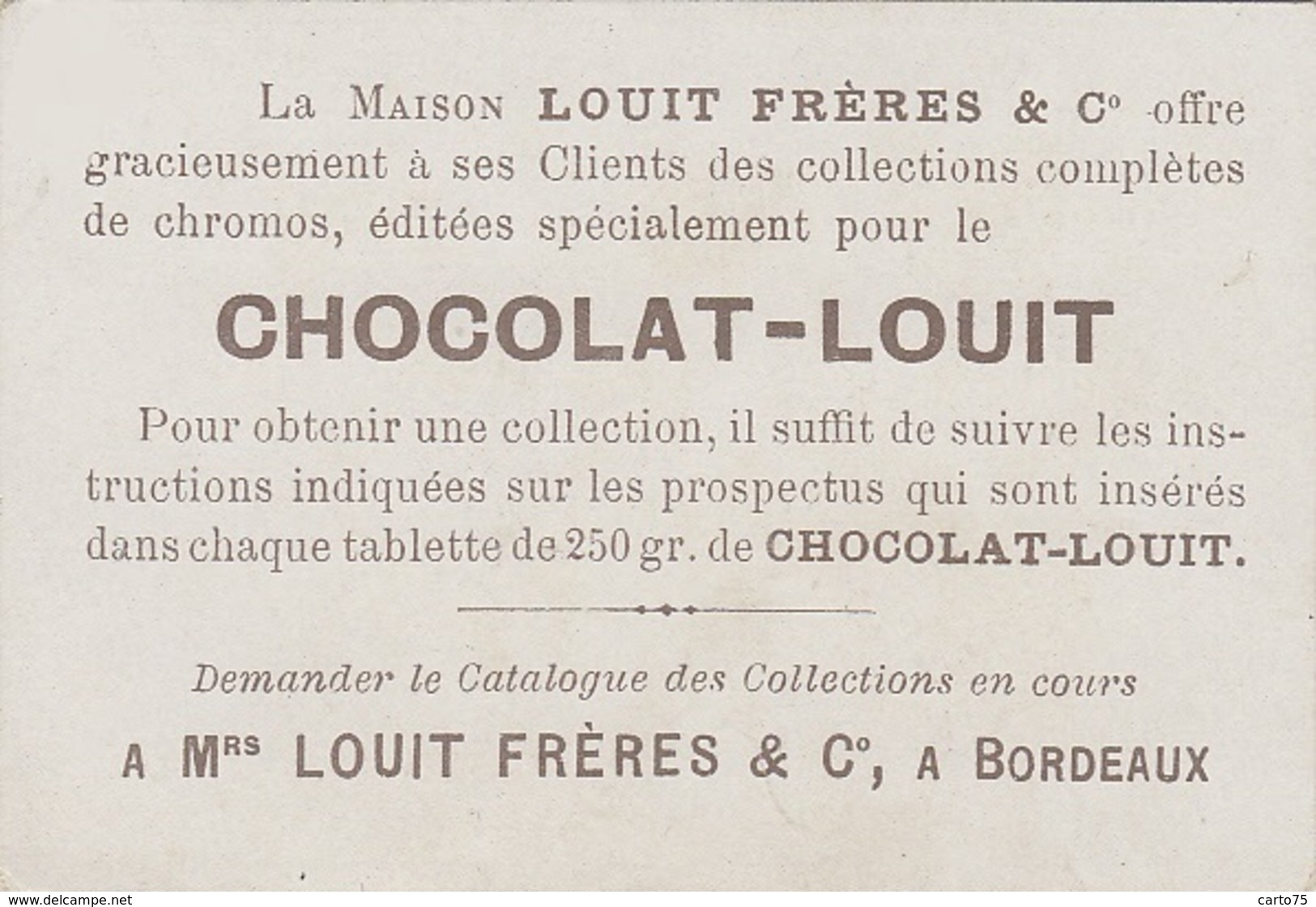 Commerce - Magasin Maison Louit Frères Bordeaux - Chromo Alphabet Lettre O - Winkels