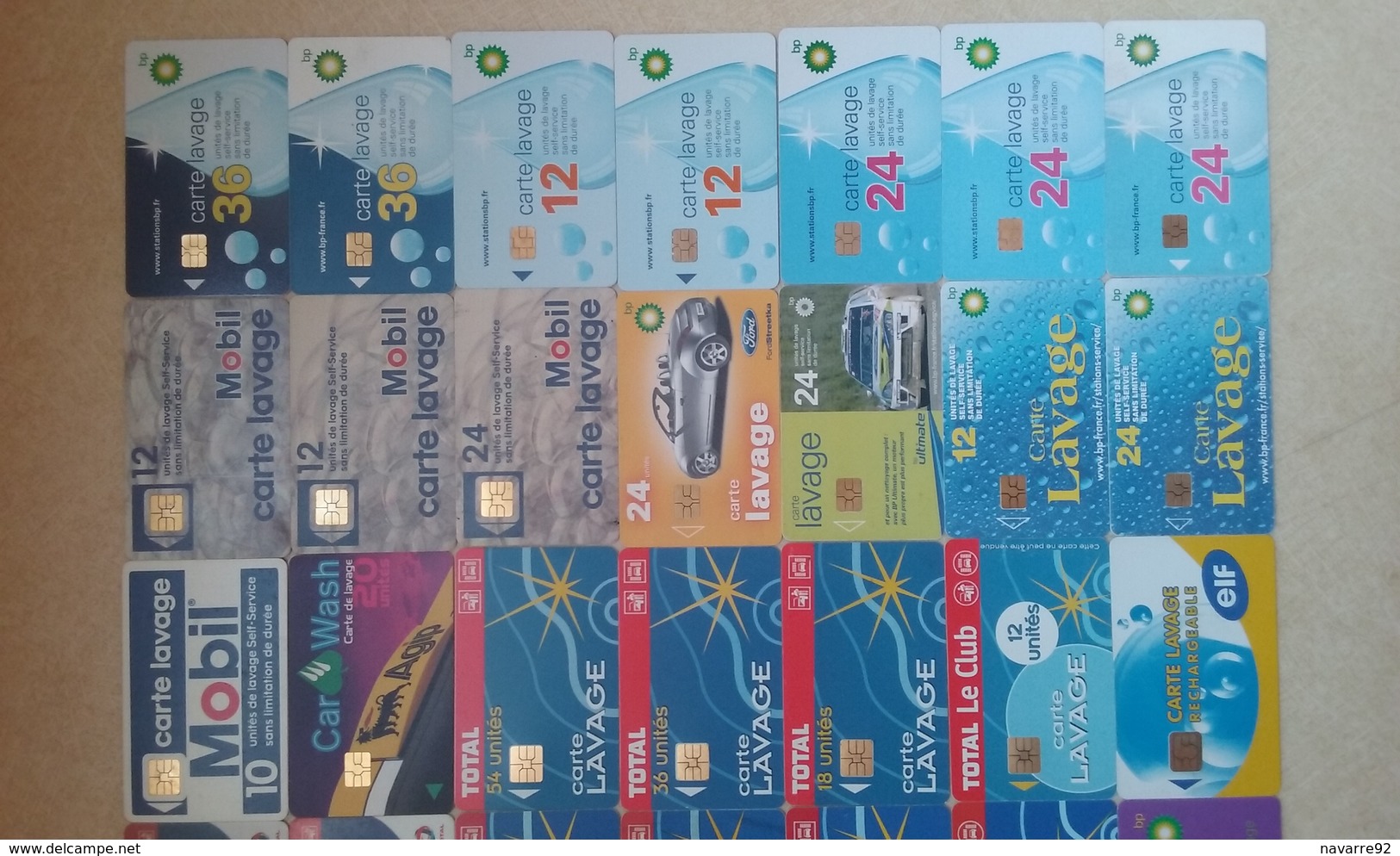 LOT DE 35 CARTES A PUCE LAVAGE : AGIP, BP, TOTAL, ELF B.E ET T.B.E !!! - Colada De Coche