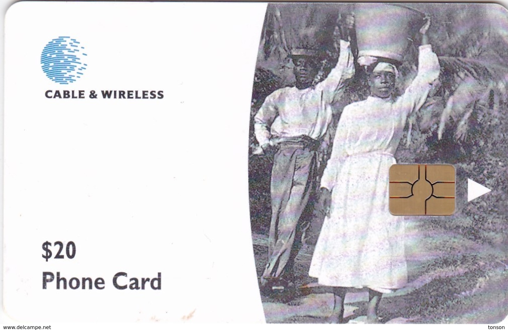 Dominica, DOM-C2, Water Carriers On A Country Road In The Early 1900's, 2 Scans. - Dominique