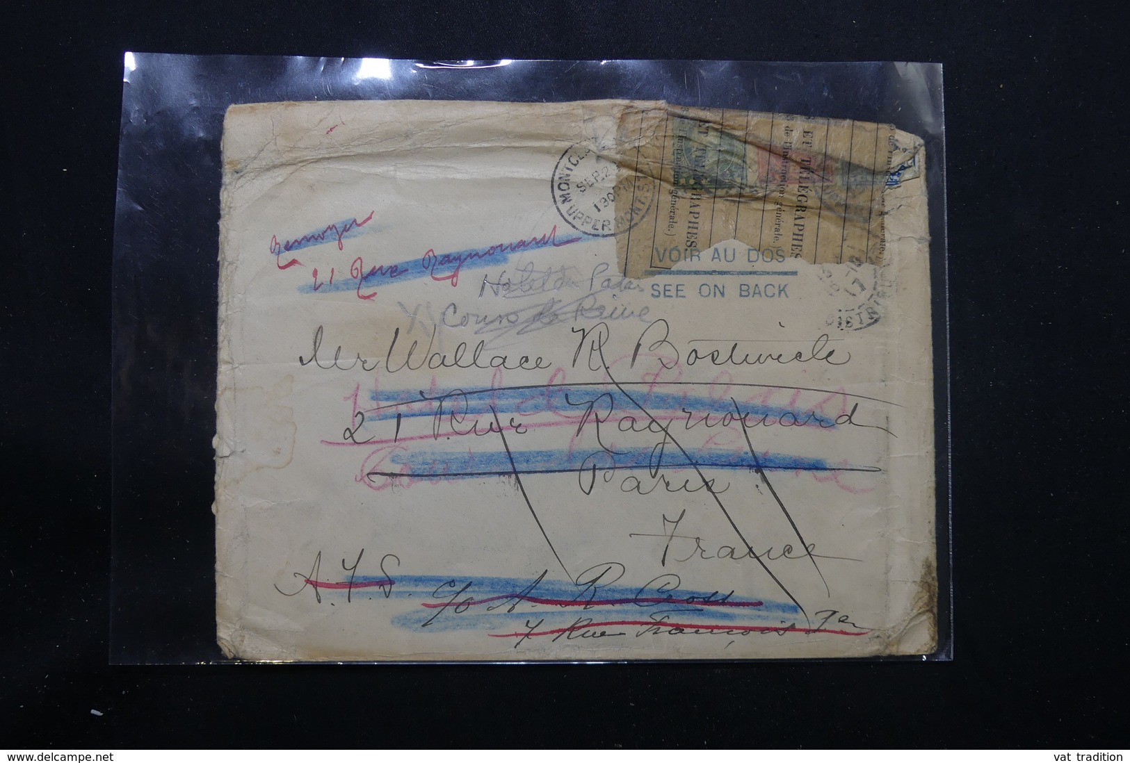 ETATS UNIS - Enveloppe De Montclair Pour La France En 1917 Avec Ouverture De La Poste Française , Redirigée - L 57501 - Marcofilia