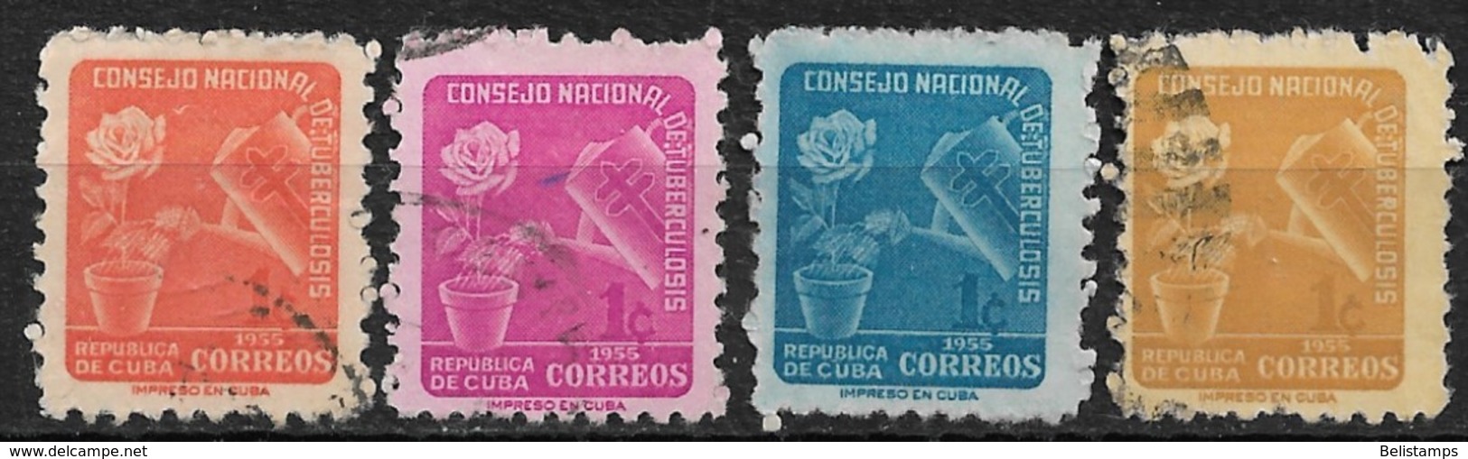 Cuba 1955. Scott #RA26-9 (U) Rose And Watering Can  (Complete Set) - Timbres-taxe