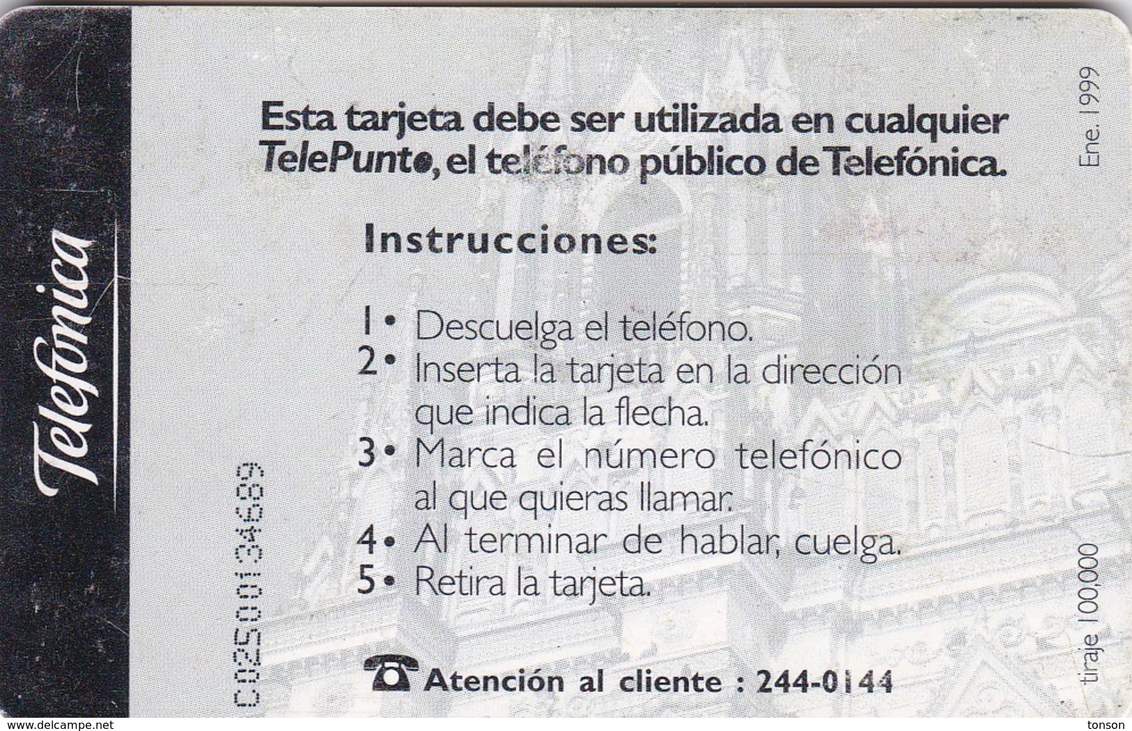 El Salvador, ELS-Telepunto-01?,  Catedral De Santa Ana, 2 Scans.    With Red Lines, Not In Colnect Catalogue - El Salvador