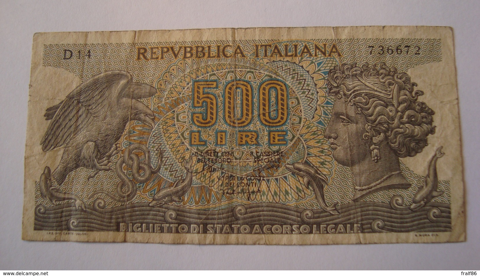 BILLET ITALIE 500 LIRE 1967 - 500 Lire