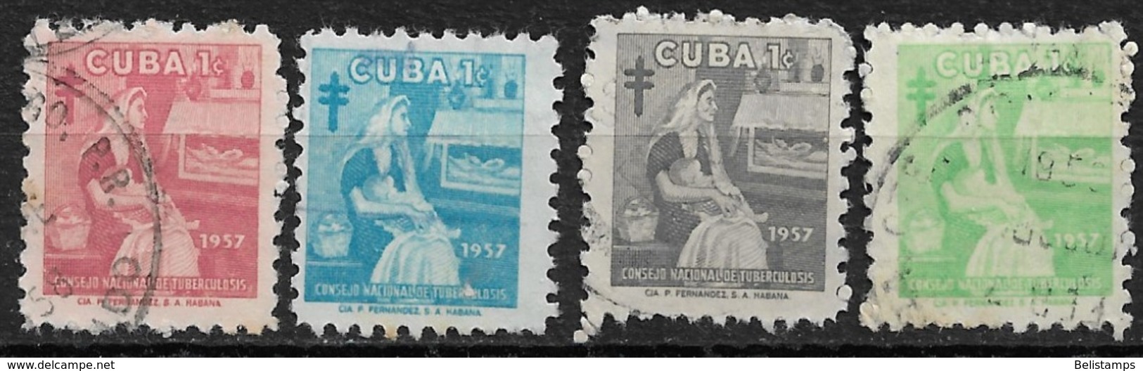 Cuba 1957. Scott #RA35-8 (U) Mother And Child, By Silvia Arrojo Fernandez  (Complete Set) - Segnatasse