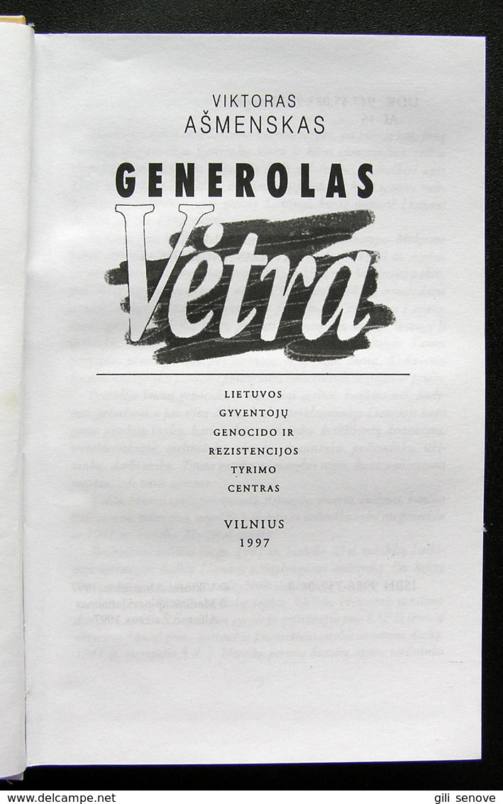 Lithuanian Book / Generolas Vėtra By Ašmenskas 1997 - Culture