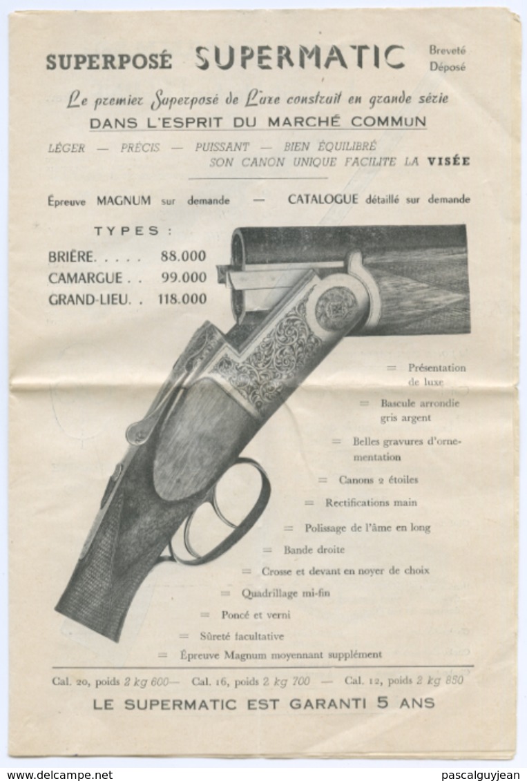 TARIF FABRIQUE D'ARMES LE FUSIL KERNE - VERSAILLES / CHASSE - 1950 - ...