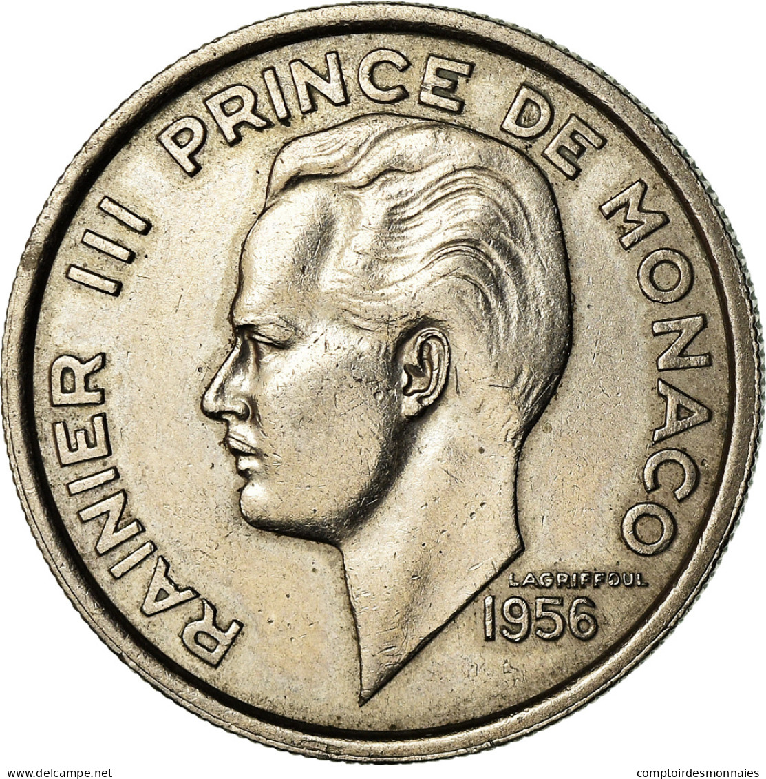 Monnaie, Monaco, Rainier III, 100 Francs, Cent, 1956, TTB, Copper-nickel - 1949-1956 Anciens Francs