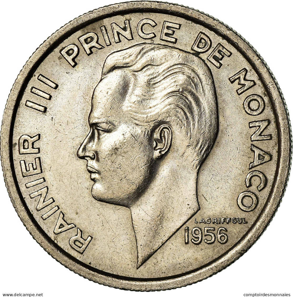 Monnaie, Monaco, Rainier III, 100 Francs, Cent, 1956, TTB, Copper-nickel - 1949-1956 Old Francs