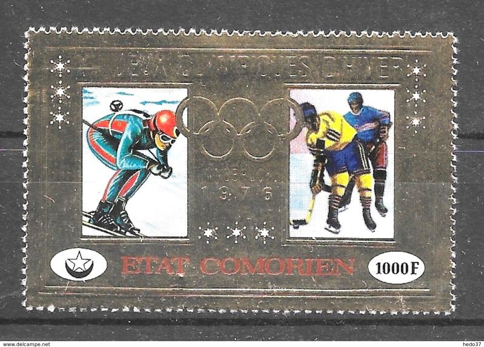 Comores - Timbre En Or - Jeux Olympiques Innsbruck 1976 - Neuf ** Sans Charnière - TB - Hiver 1976: Innsbruck