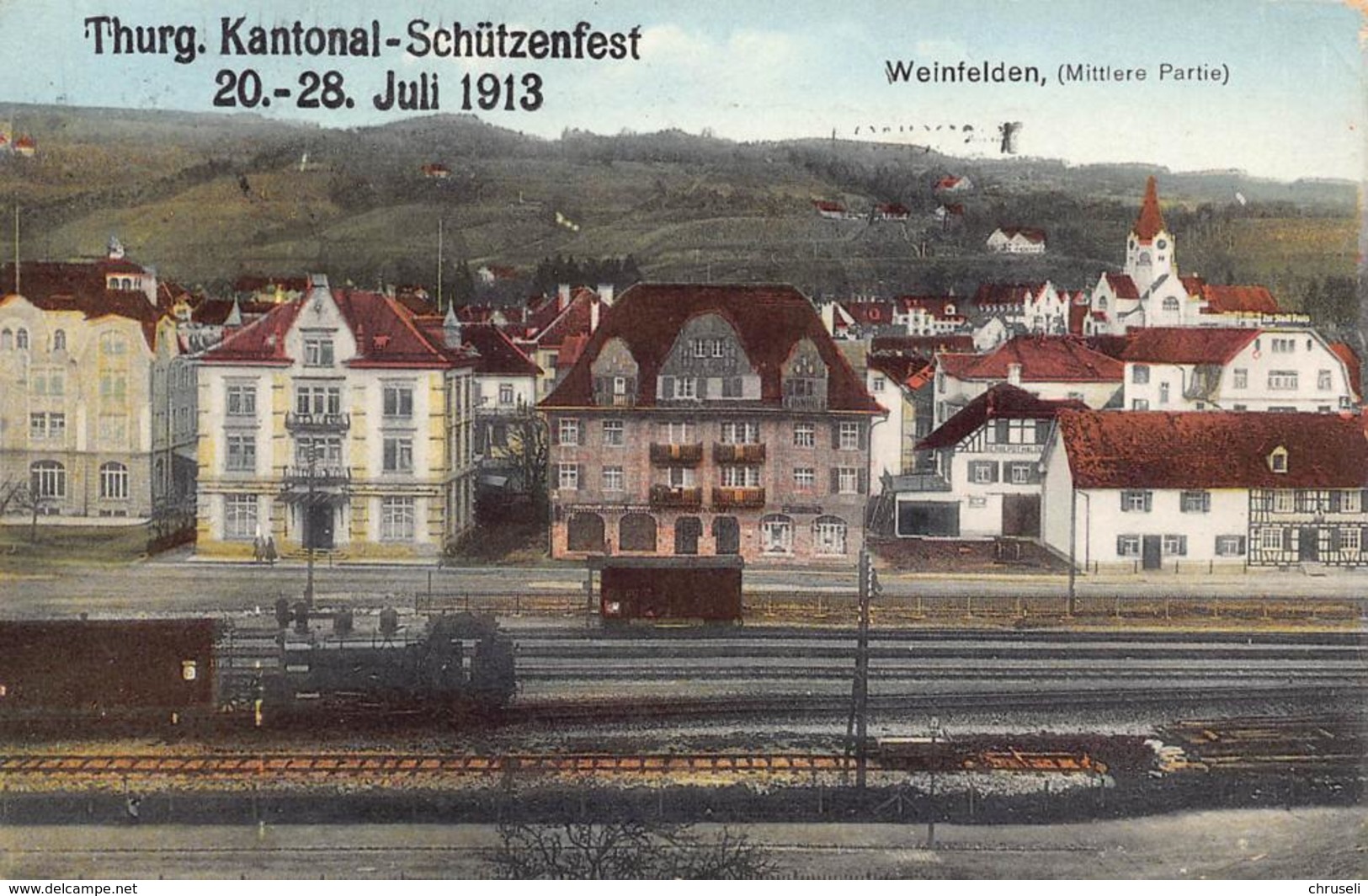 Weinfelden  Bahnhof  Eisenbahn Schützenfest 1913 - Weinfelden