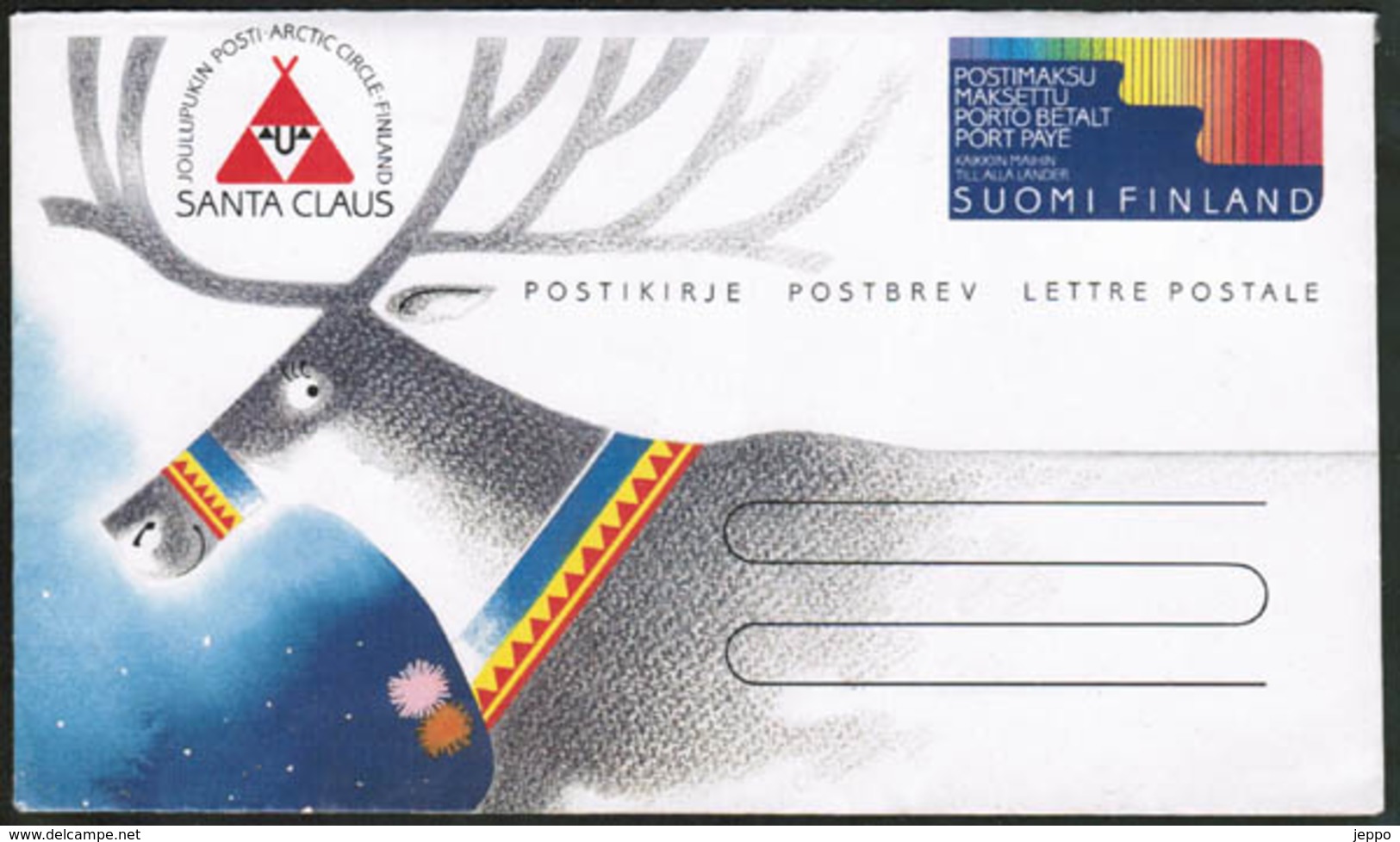 1991 Finland, Postal Letter, Santa Claus Mint - Postwaardestukken