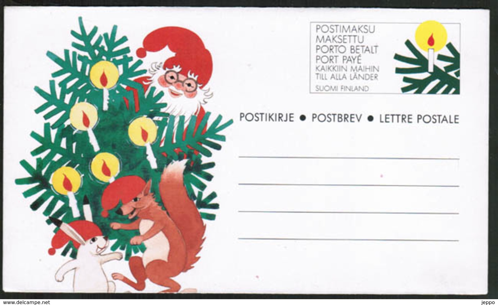 1991 Finland, Postal Letter, Santa Claus Mint - Postwaardestukken