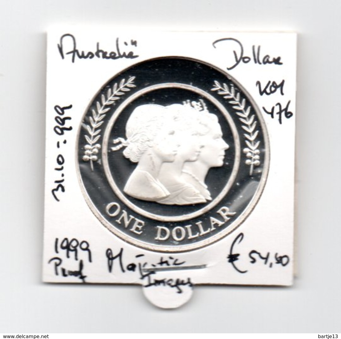 AUSTRALIE DOLLAR 1999 PROOF ZILVER MAJESTIC IMAGES - Florin