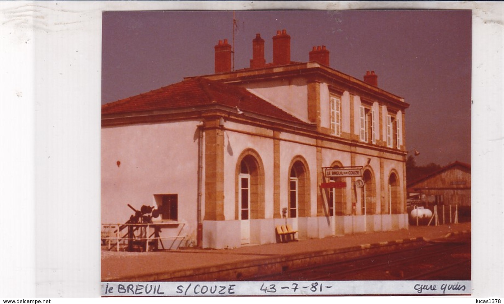 63 / LE BREUIL SUR COUZE / PHOTO VERITABLE  GARE 1981 - Otros & Sin Clasificación