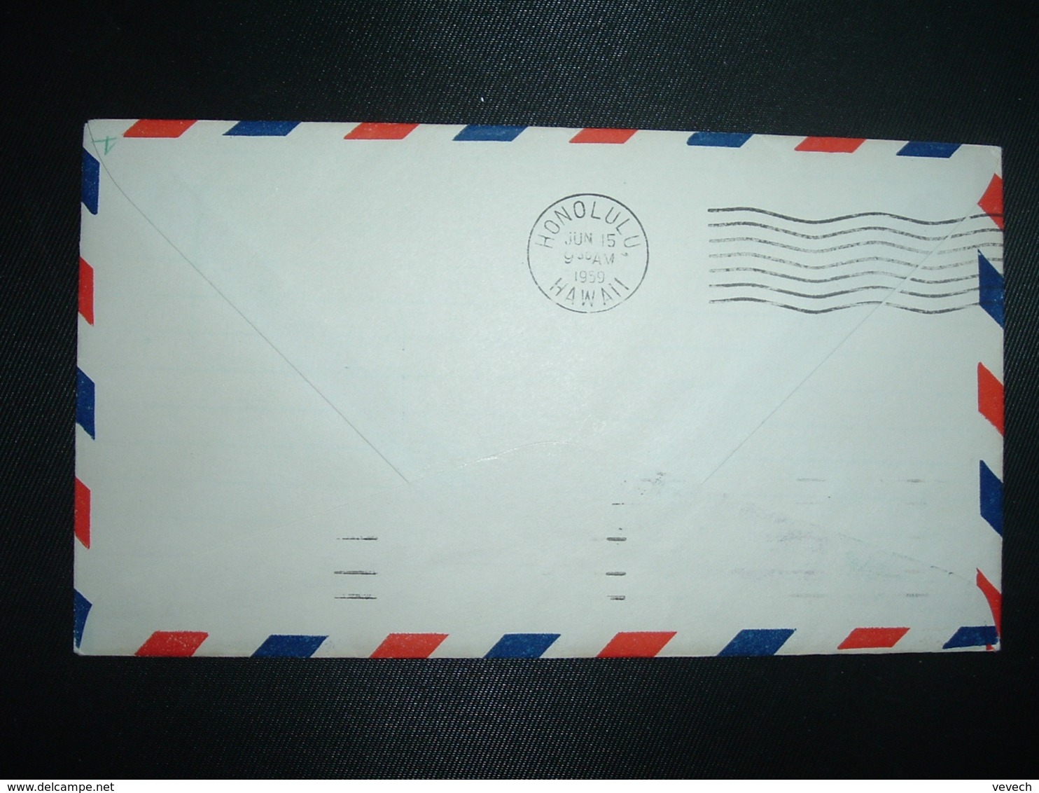 LETTRE TP AVION 7c OBL.MEC. JUN 15 1959 LIHUE HAWAII FIRST JET PROP AIR MAIL SERVICE AM-99 - Altri & Non Classificati