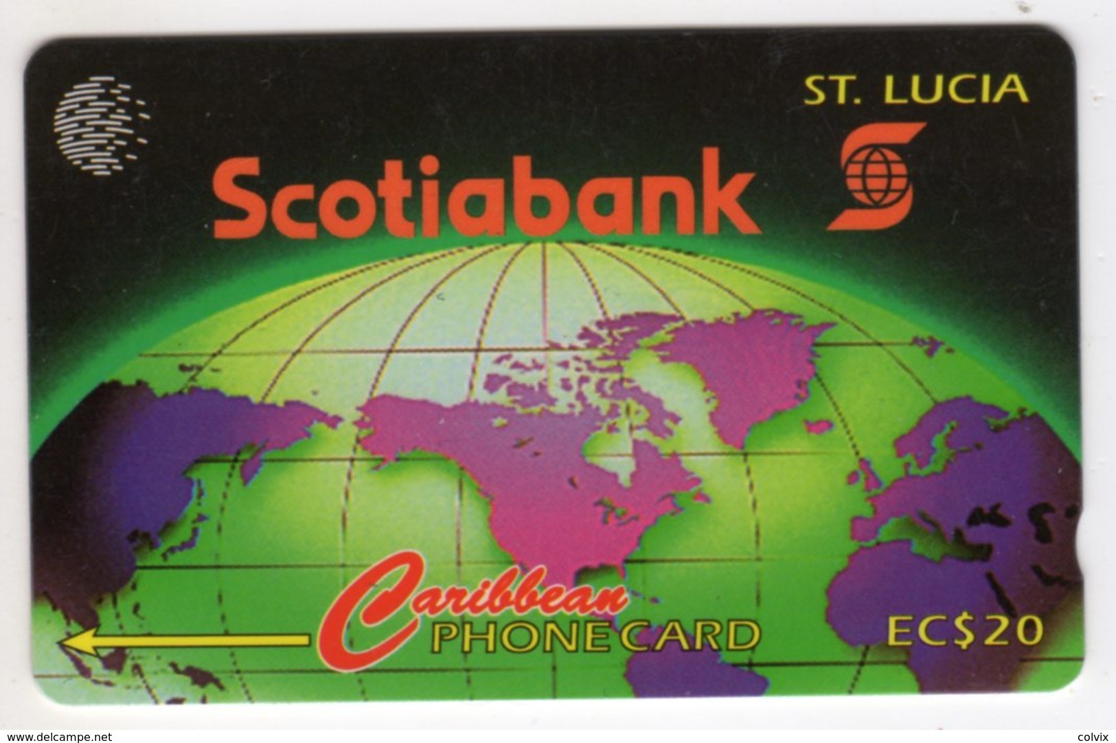 SAINTE LUCIE REF MV CARDS STL-16A Année 1995 EC$20 16CSLA SCOTIABANK - Santa Lucía