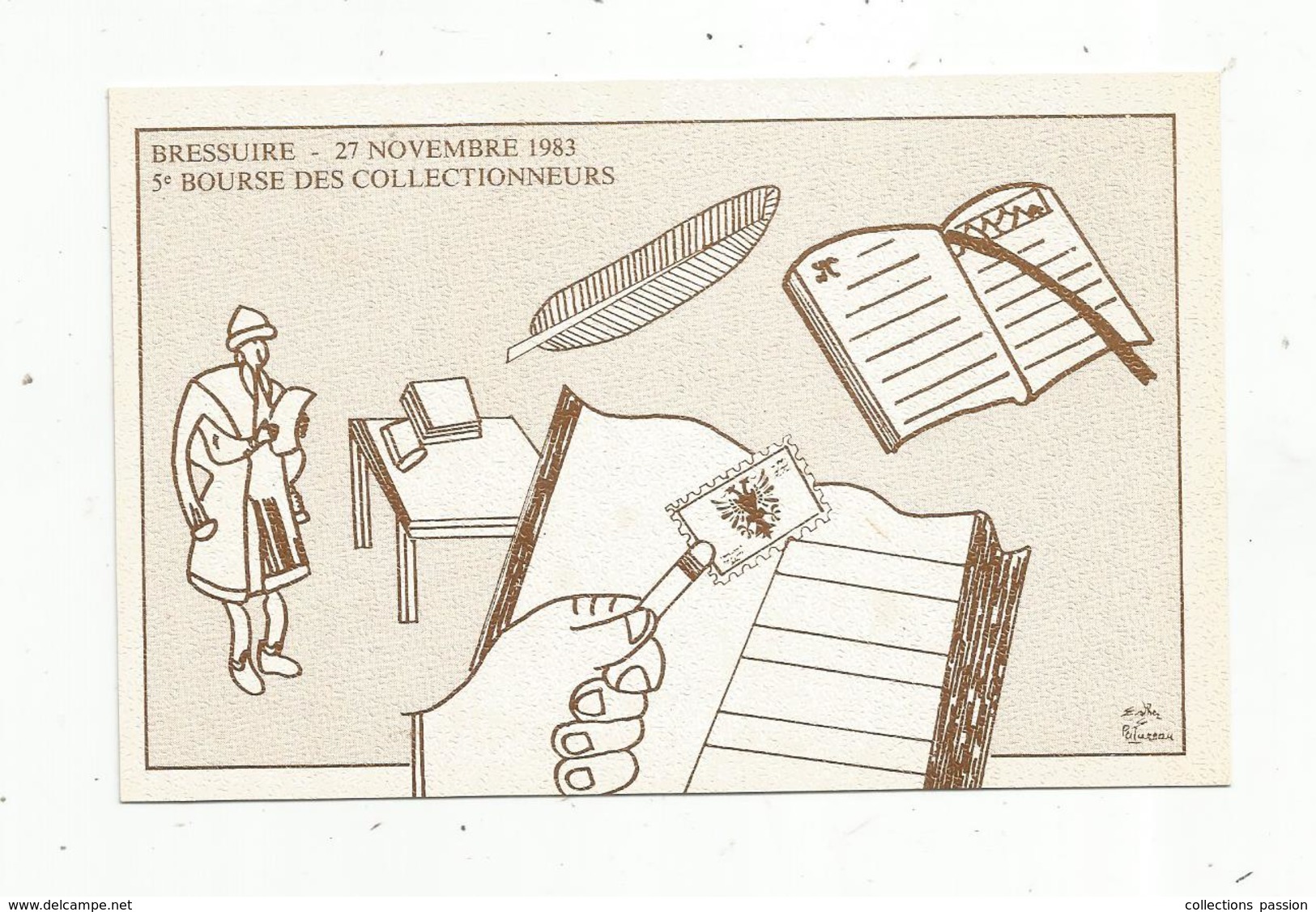 Cp, Bourses & Salons De Collections , 5 E BOURSE DES COLLECTIONNEURS, 1983 ,79 ,BRESSUIRE ,vierge ,illustrateur - Borse E Saloni Del Collezionismo