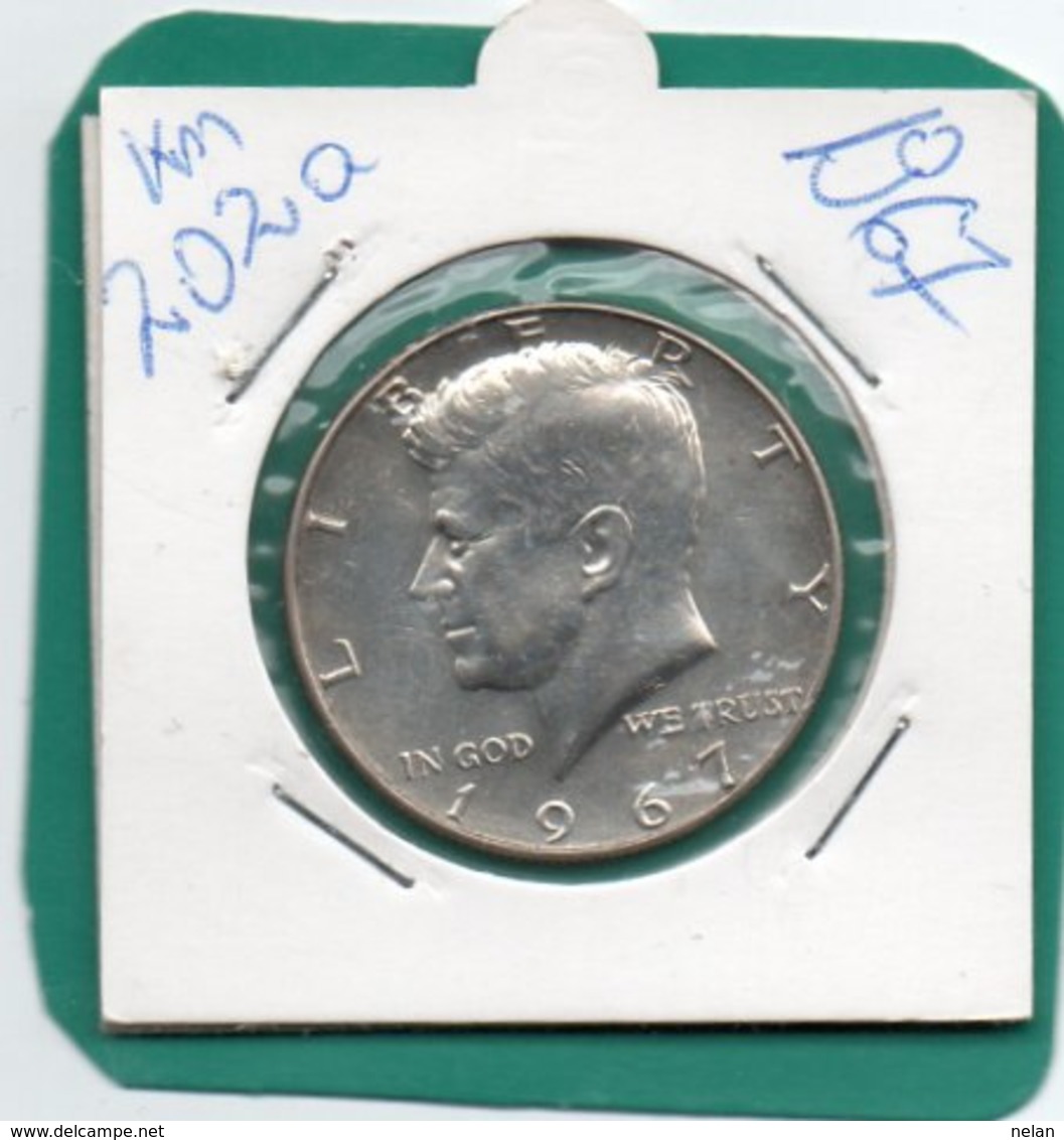 UNITED STATES OF AMERICA  50 CENTS 1967   KM-2002a  SILVER AUNC - 1964-…: Kennedy