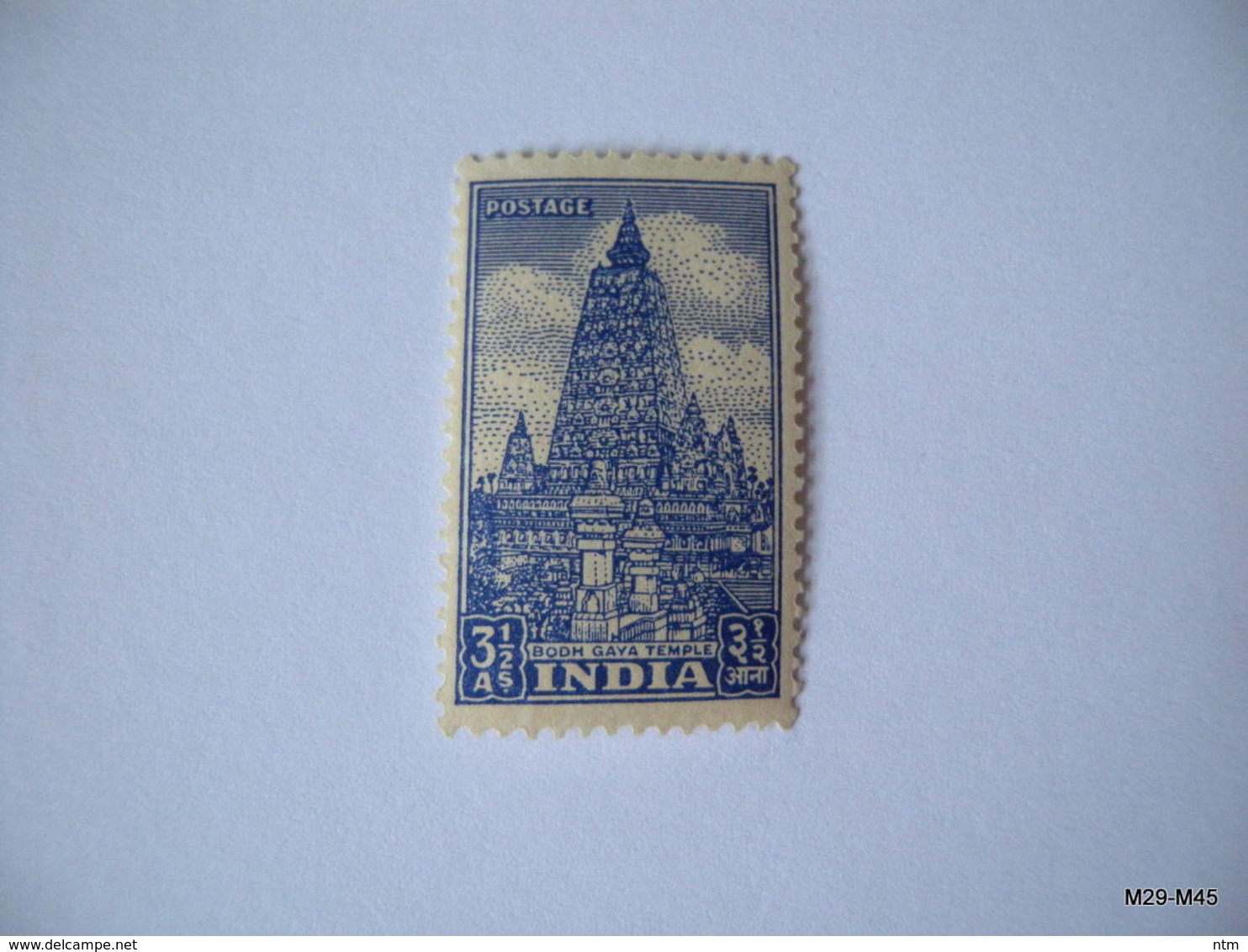 INDIA Year 1949, 3 1/2 Anna, Bodh Gaya, Blue. MH, SG 315 - Nuevos