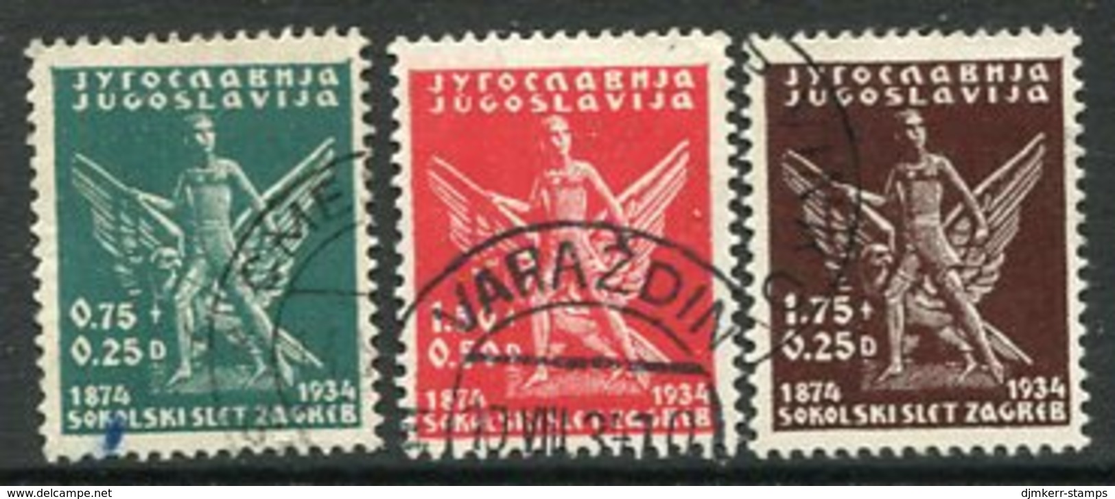 YUGOSLAVIA 1934 Zagreb Sokol Games, Used.  Michel 275-77 - Usados