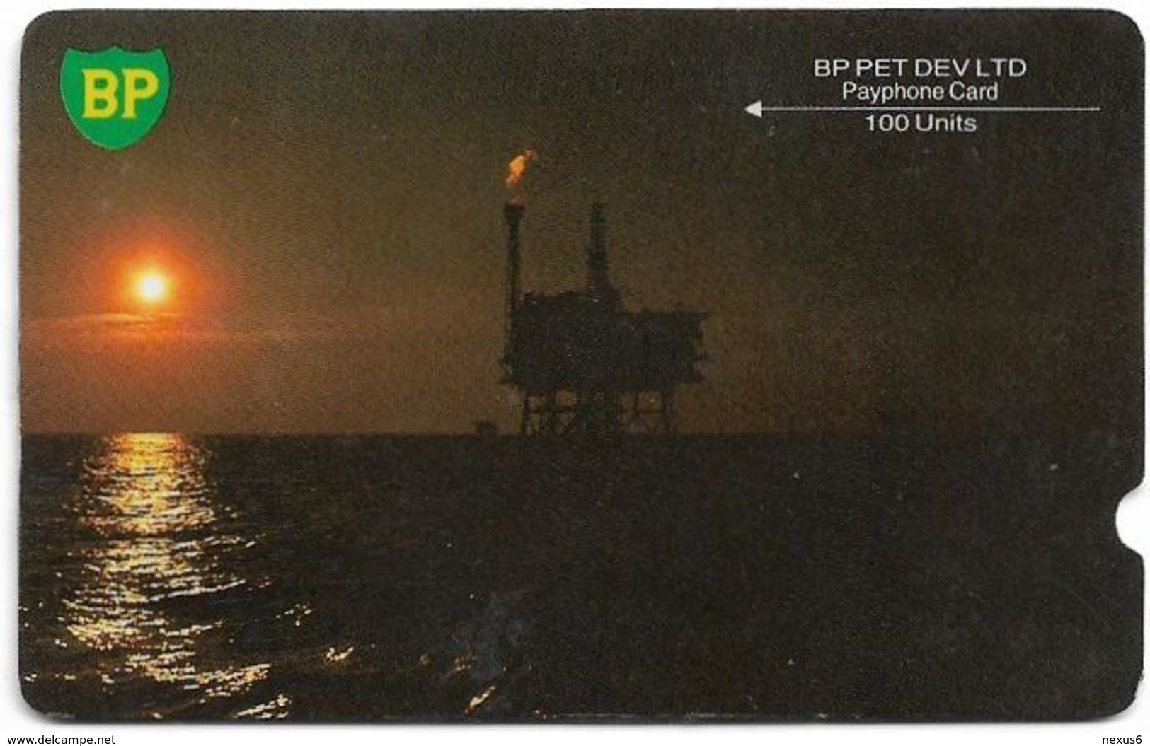 UK - Oil Rigs (GPT) - BP - 2BPPA - (Small Logo, Deep Notch), Used - [ 2] Oil Drilling Rig