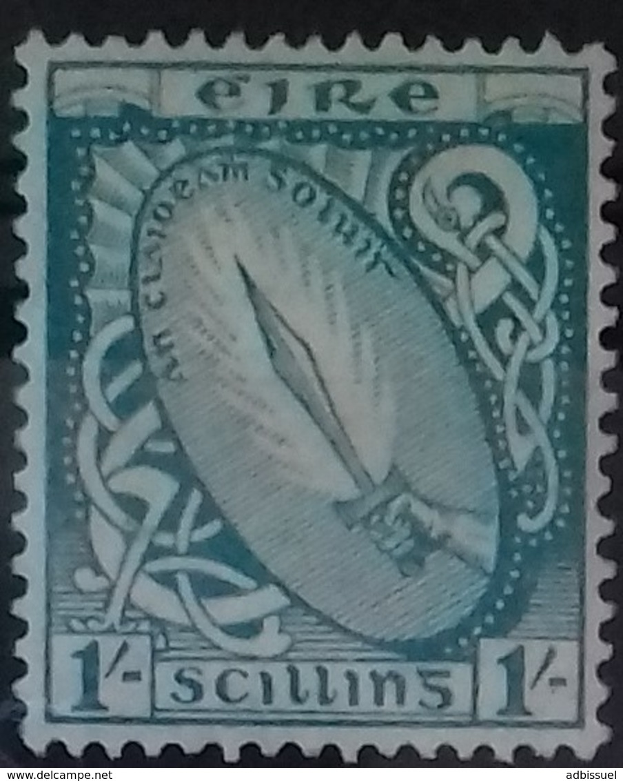 IRLANDE ETAT LIBRE N° 51 COTE 25 € NEUF * MH  1 S Bleu Vert GLAIVE DE LUMIERE 1922- 1924 - Unused Stamps