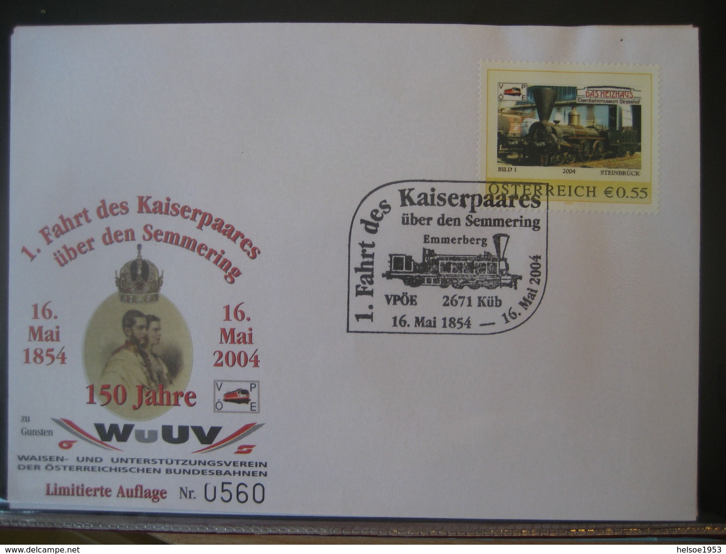 Österreich 2004- Pers.BM Küb 1. Fahrt Des Kaiserpaares über Den Semmering - Personalisierte Briefmarken