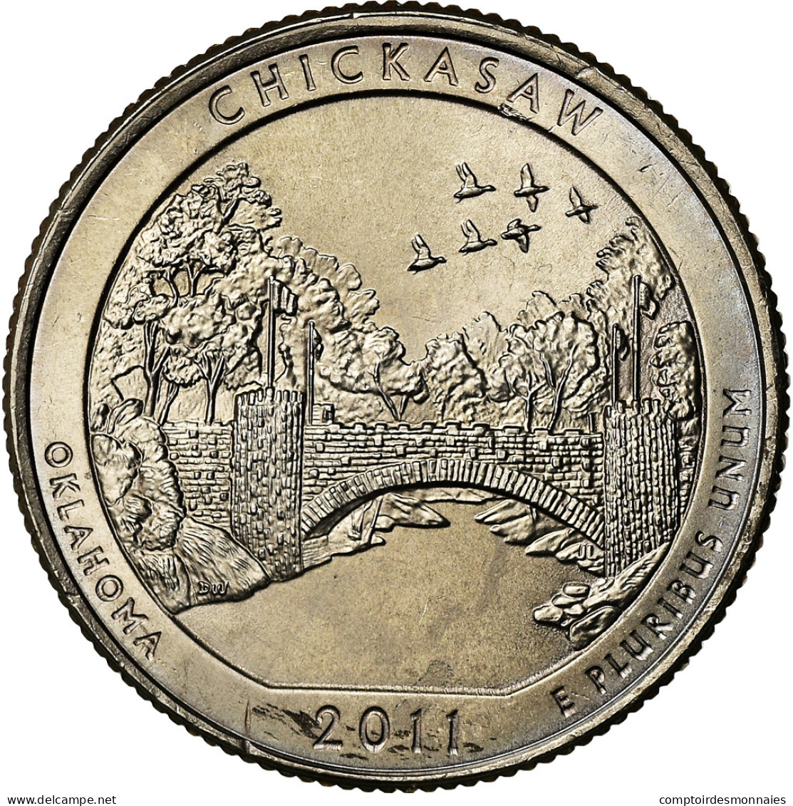 Monnaie, États-Unis, Chickasaw, Quarter, 2011, U.S. Mint, Philadelphie, SUP - 2010-...: National Parks