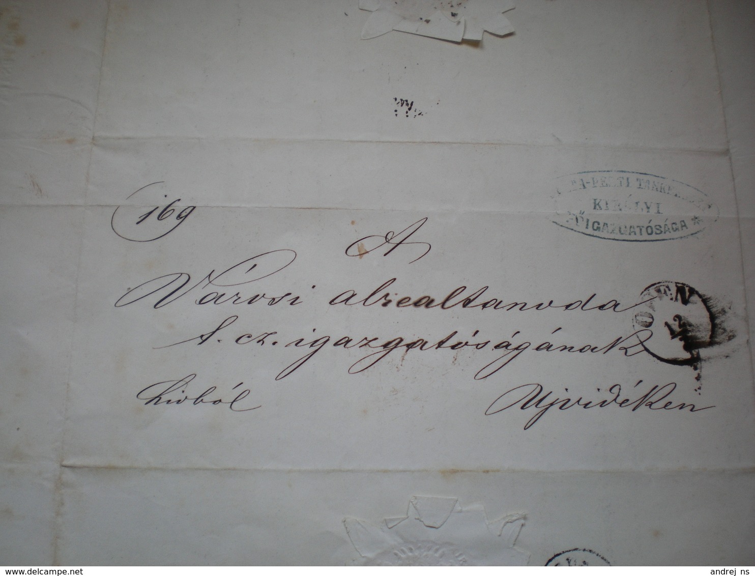 Ex Offo Ofen To Neusatz  1865 A Budapest Tankerulet Kiralyi Fogazdasaga  Buda 1865 Signatures - ...-1867 Préphilatélie