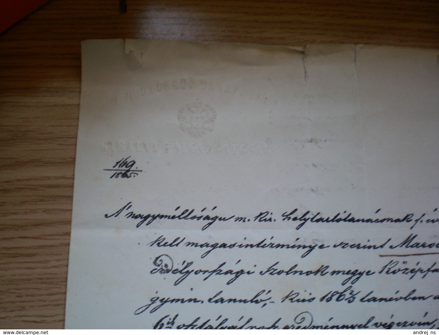 Ex Offo Ofen To Neusatz  1865 A Budapest Tankerulet Kiralyi Fogazdasaga  Buda 1865 Signatures - ...-1867 Prefilatelia