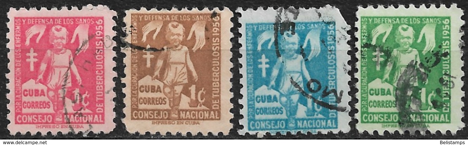 Cuba 1956. Scott #RA30-3 (U) Child And Protective Hands  (Complete Set) - Strafport