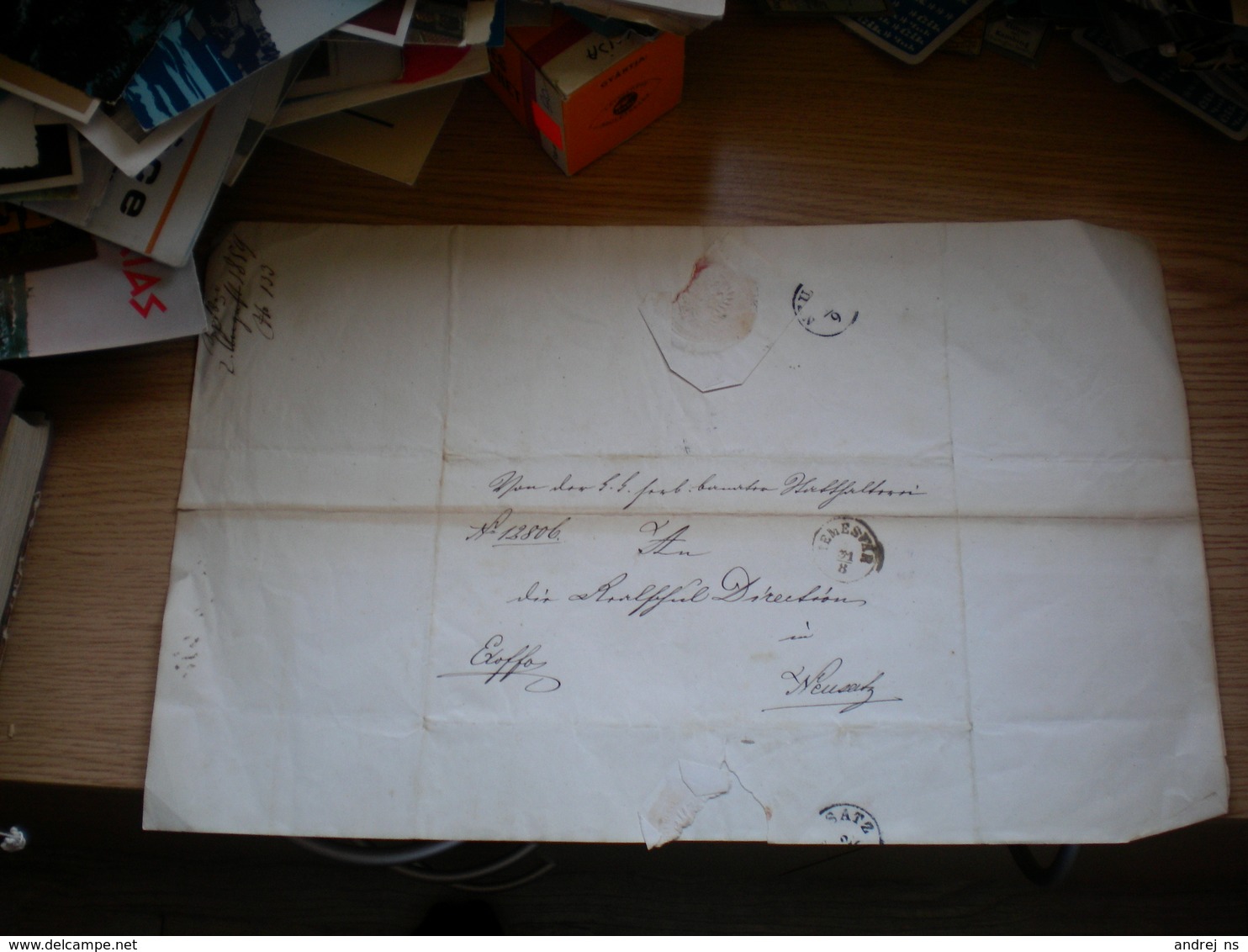 Ex Offo Temesvar To Neusatz 1859 Signatures - ...-1867 Prefilatelia
