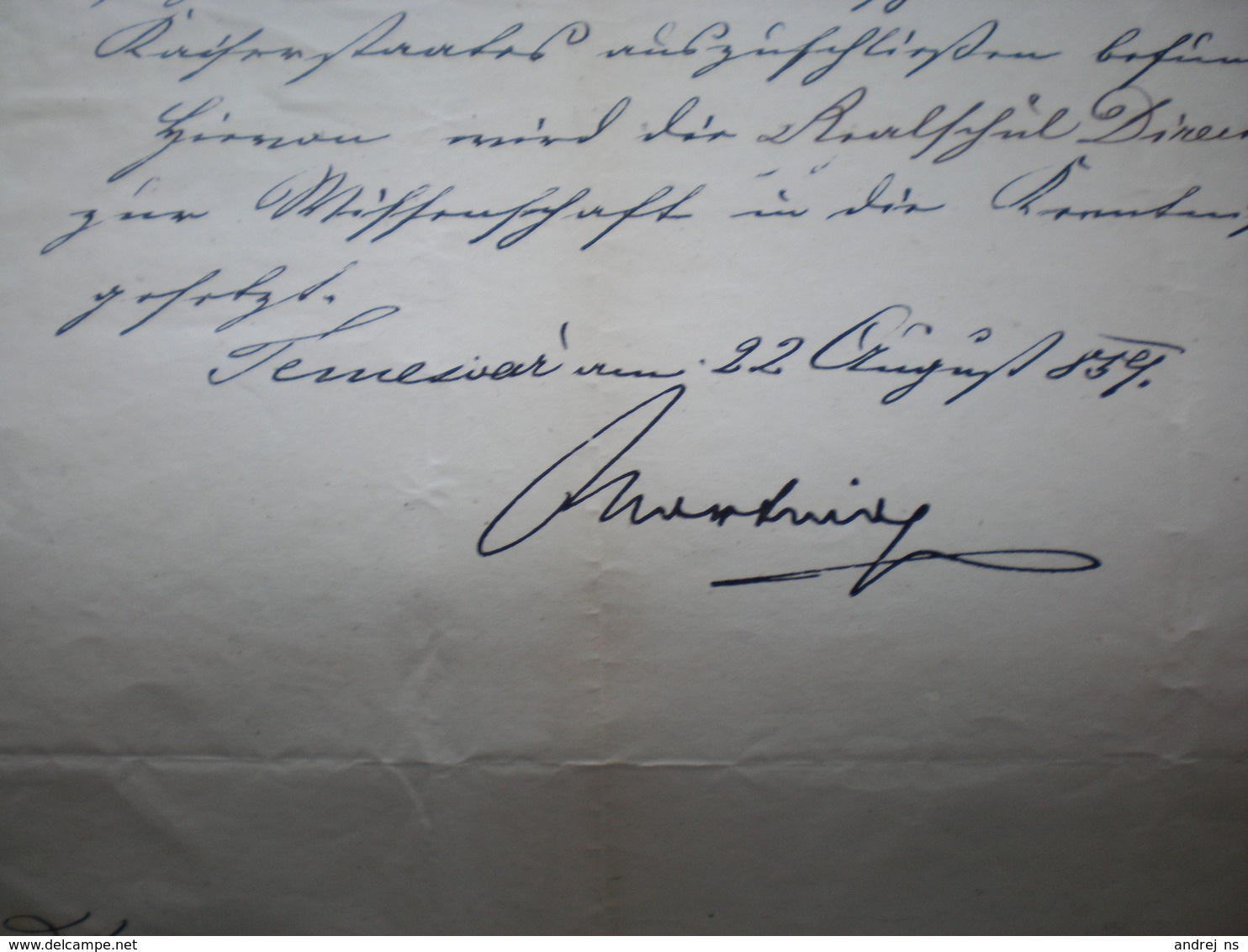 Ex Offo Temesvar To Neusatz 1859 Signatures - ...-1867 Prefilatelia