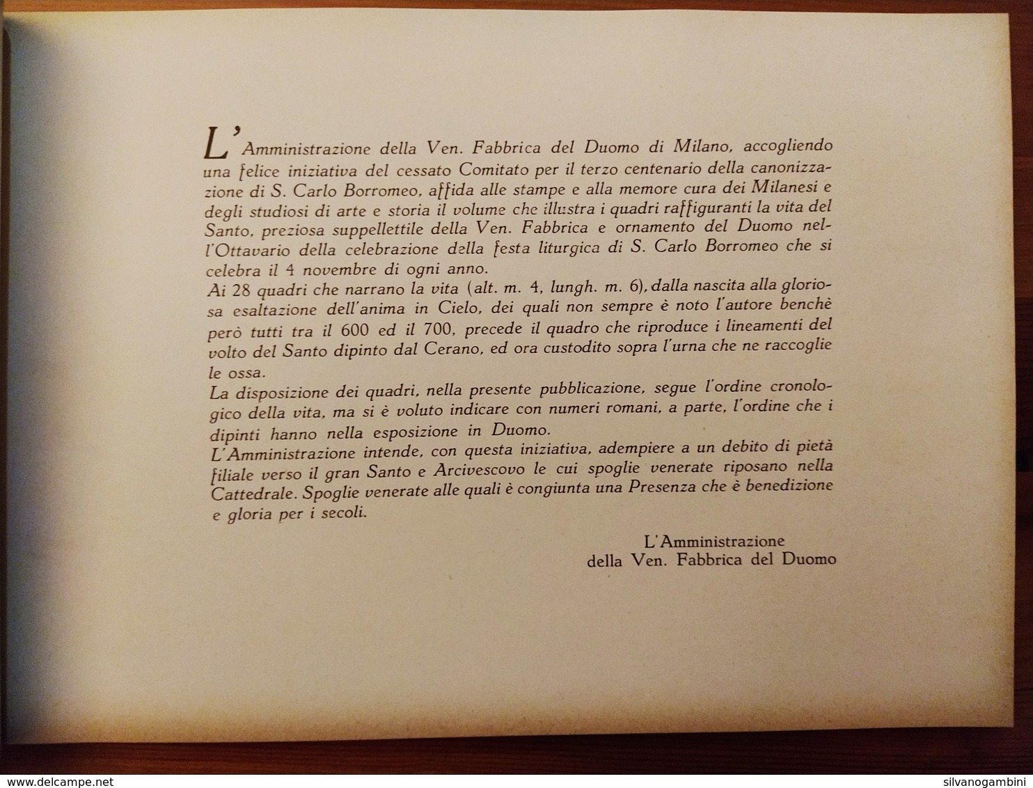 "S.CARLO BORROMEO ARCIVESCOVO DI MILANO NELLA PITTURA" - Libri Antichi