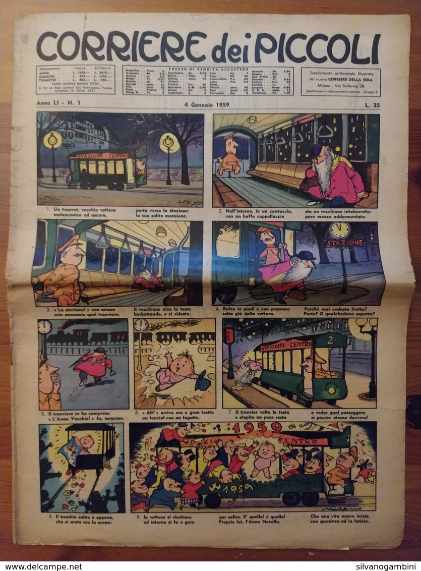 CORRIERE DEI PICCOLI 4 GENNAIO 1959 NR.1 - Corriere Dei Piccoli