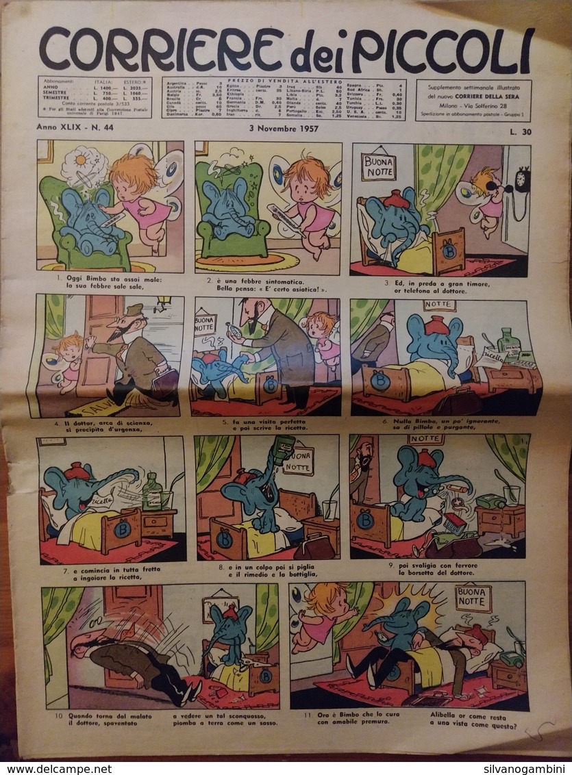 CORRIERE DEI PICCOLI 3 NOVEMBRE 1957 NR.44 - Corriere Dei Piccoli